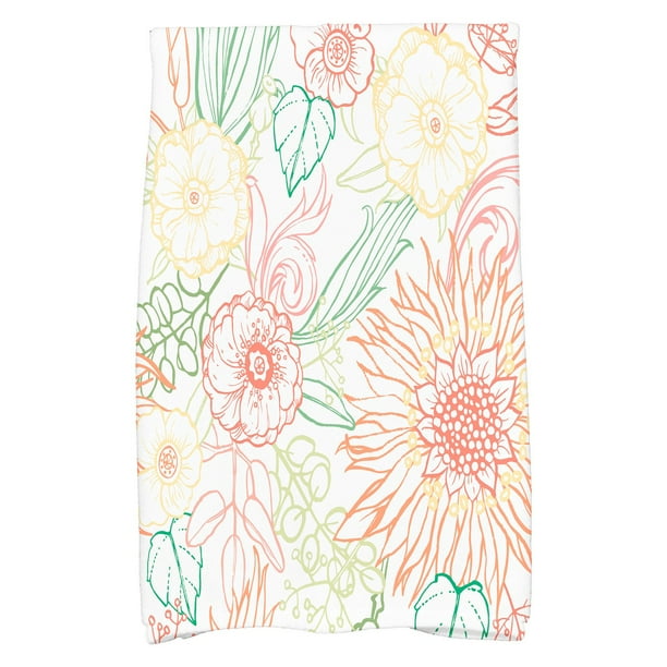 E By Design Cuban Flare Zentangle 4 Color Floral Print Hand Towel Walmart Com Walmart Com