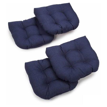 19-inch U-Shaped Spun Polyester Outdoor Tufted Dining Chair Cushions (Set of 4)-Color:Cocoa