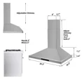 thumbnail image 4 of 30 inch Wall Mount Range Hood Stainless Steel 450 CFM Touch Control,3 Speed Vent Hoods Ductless/Ducted Convertible Kitchen Hood with LED Light Baffle Filters, 3 Speed Exhaust Fan,Touch Control, 4 of 15