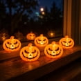 thumbnail image 4 of Halloween Mini Pumpkin Candle Lights—12 Pack, Flameless Short Electronic Candles for Halloween Party Home Indoor Decorations, 4 of 6