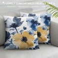 thumbnail image 3 of Pratyus Flowers Leaves Annabel Kidston Square Pillow Cover Case for Cushions Sofa Bed Outdoor Decoration Car Couch Bedroom Short Plush 1PC 20x20in, 3 of 5