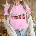 thumbnail image 5 of Meichang T-Shirts de la Saint-Valentin pour Femmes Mignons Cœur Graphique T-Shirts Manches Courtes Col Rond Cadeau de Saint-Valentin Tee Décontracté Cœurs Hauts, 5 of 5