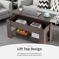 thumbnail image 3 of CL.HPAHKL Lift Top Coffee Table with Hidden Coartment, 38*28*23 Wooden Lift Tabletop Coffee Table with Storage Shelf Rectangular Living Room Tables for Home Living Room Reception Room Office, 3 of 7
