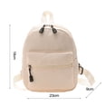 thumbnail image 2 of Yucurem Solid Color Backpack Preppy Style Nylon Mini Rucksack for School Travel (Beige), 2 of 10