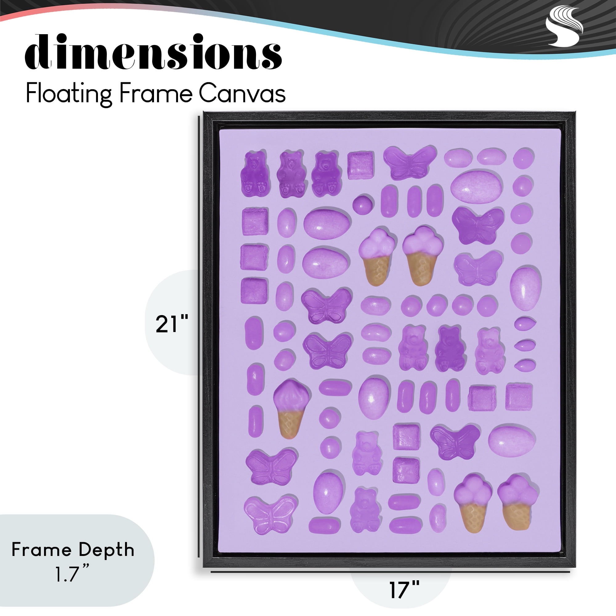 Stupell Industries Lilac Purple Toned Candies Black Framed Floater Canvas Wall Art, design by LISH Creative
