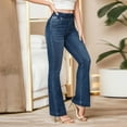 thumbnail image 4 of Labakihah Bell Bottom Jeans for Women Flare Pull On High Waisted Elastic Waist Trendy Stretch Denim Pants and Flare Jeans for Women Navy, 4 of 8
