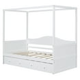 thumbnail image 4 of Harper & Bright Designs Twin Size Canopy Day Bed with twin size Trundle, White, 4 of 9