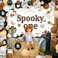 thumbnail image 3 of Halloween Western Cowboy 1st Birthday Party Decorations Spooky One Backdrop Brown Balloon Garland Arch Kit Number 1 Foil Balloons for Cowboy 1st Birthday Party Decor Supplies, 3 of 7