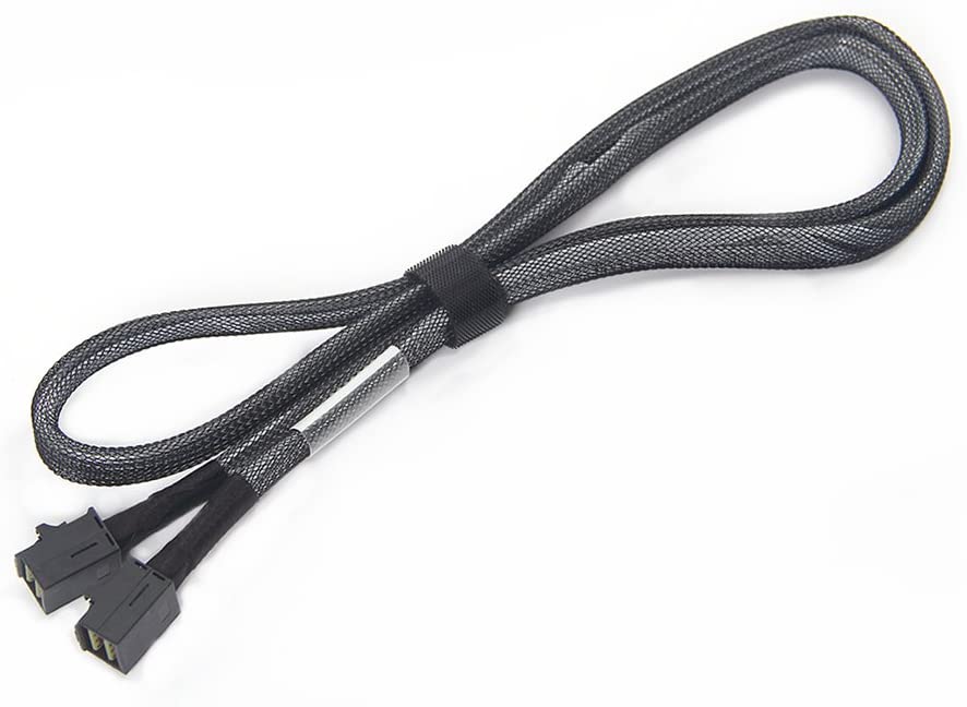 10Gtek Internal Mini SAS HD SFF8643 Cable, with Sideband, 0.8Meter(2