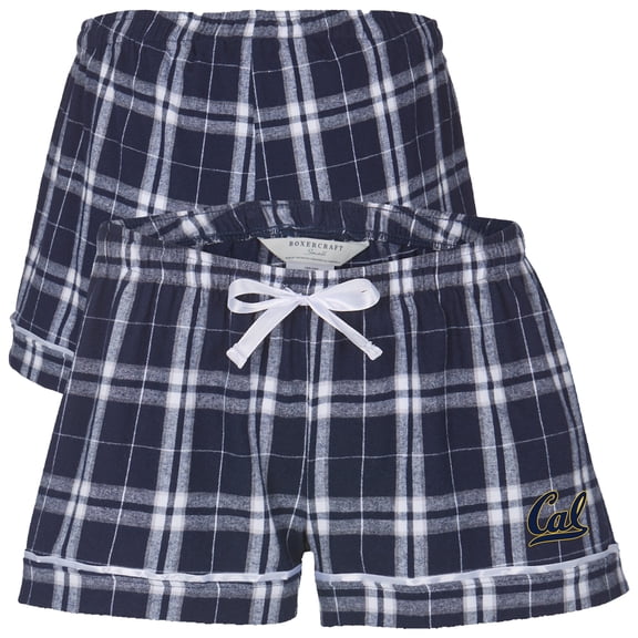 Women's Boxercraft Navy Cal Bears Flannel Shorts