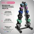 thumbnail image 3 of HolaHatha Neoprene Dumbbell with Rack, 3/5/8/10/12/15 lb (Blue), 3 of 10