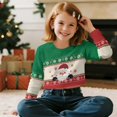 thumbnail image 5 of DISNIMO Girls Crop Tops Santa Claus Snowflake Printed Kids Long Sleeve Cropped Sweatshirt Fashion Loose Pullover Tops Crewneck T-Shirts for 5-14 Years Teen Girls, 5 of 7