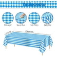 thumbnail image 3 of 3 Pcs Blue Checkered Tablecloth 54 ×108 Inches Rectangle Blue Gingham Tablecloth Disposable Plastic Waterproof Table Cover for Outdoor Picnic Kitchen Holiday Birthday Party, 3 of 8