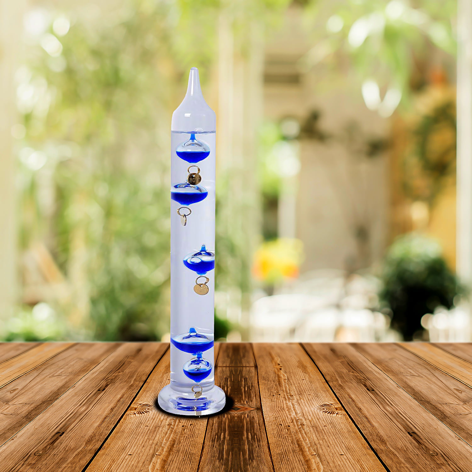 Shop LC Home Living Room Decor Gift Blue Galileo Thermometer with Floating Balls 