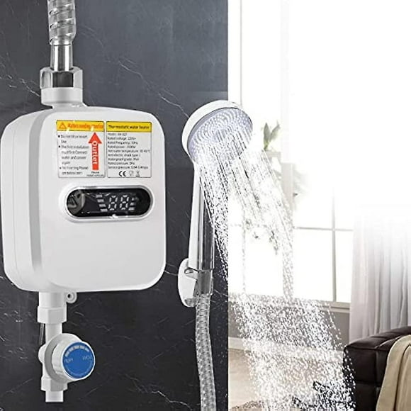 Calentador de agua instantáneo a gas de 3500 W, portátil, para ducha de camping, calentador de agua de acero inoxidable.