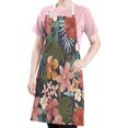 thumbnail image 5 of Pioneer Flower Floral Print Pattern Apron-Garden Aprons for Women with Pockets-Cotton Linen Waterproof Kitchen Cooking Gardening Aprons Adjustable for Kitchen,Cooking,BBQ and Salon 33x27 Inch, 5 of 7