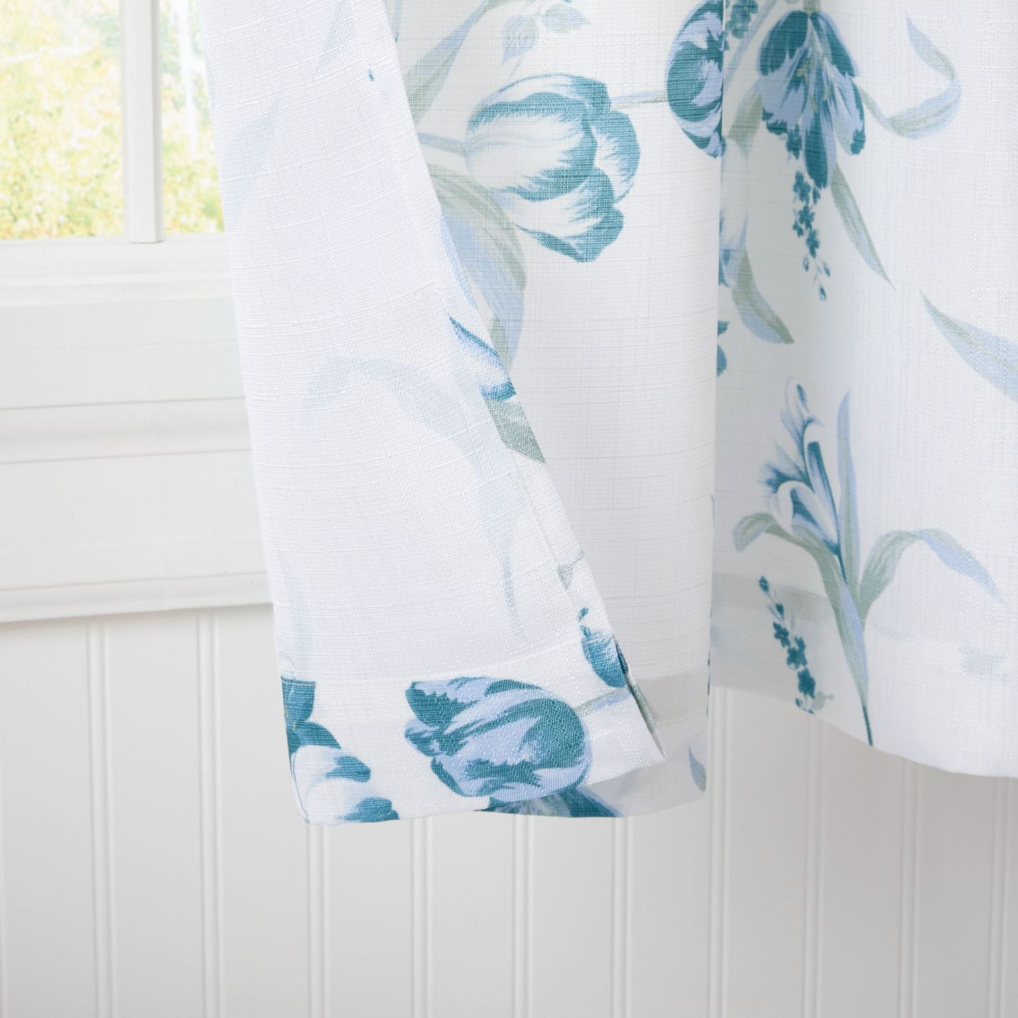 Estate View™ Printemps Light Filtering Rod Pocket Curtain Panel Pair, 38"x84", Teal