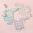 thumbnail image 3 of HaimoBurg Long Sleeve Waterproof Elasticized Infant Feeding Bib, 5 Pcs, 3 of 8
