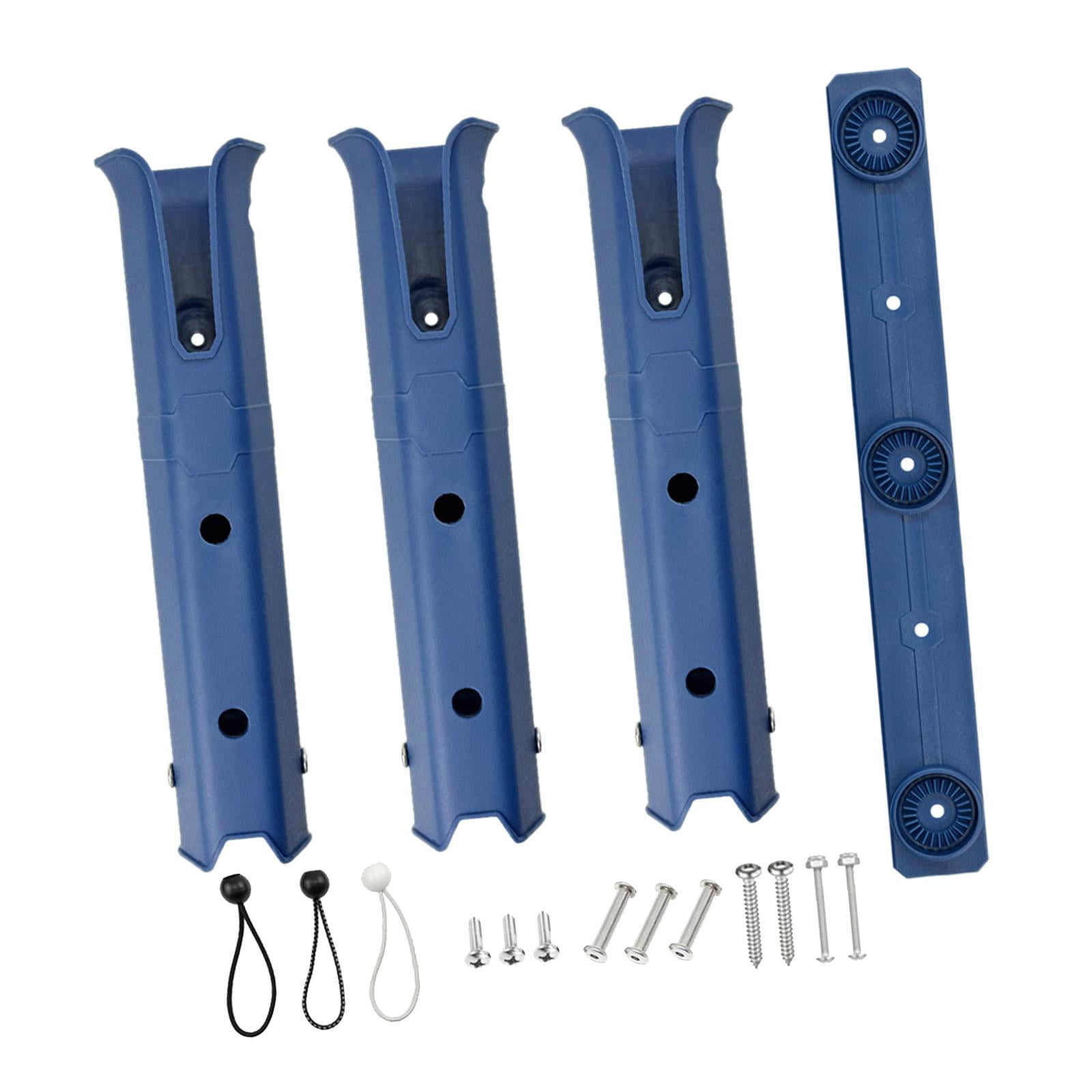 Nishiyuenyi 3 Tube Fishing Rod Holder Side Mount Portable with Bungee Cords Pin Fishing Rod blue