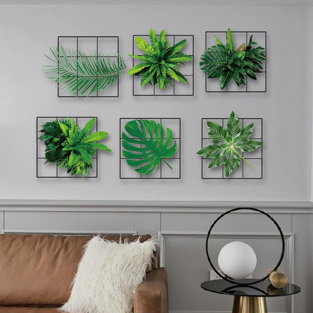 Pegatina artística para decoración de pared de hojas , papel tapiz de PVC, 6 patrones, Mural autoadhesivo extraíble para guardería, aula, reutil