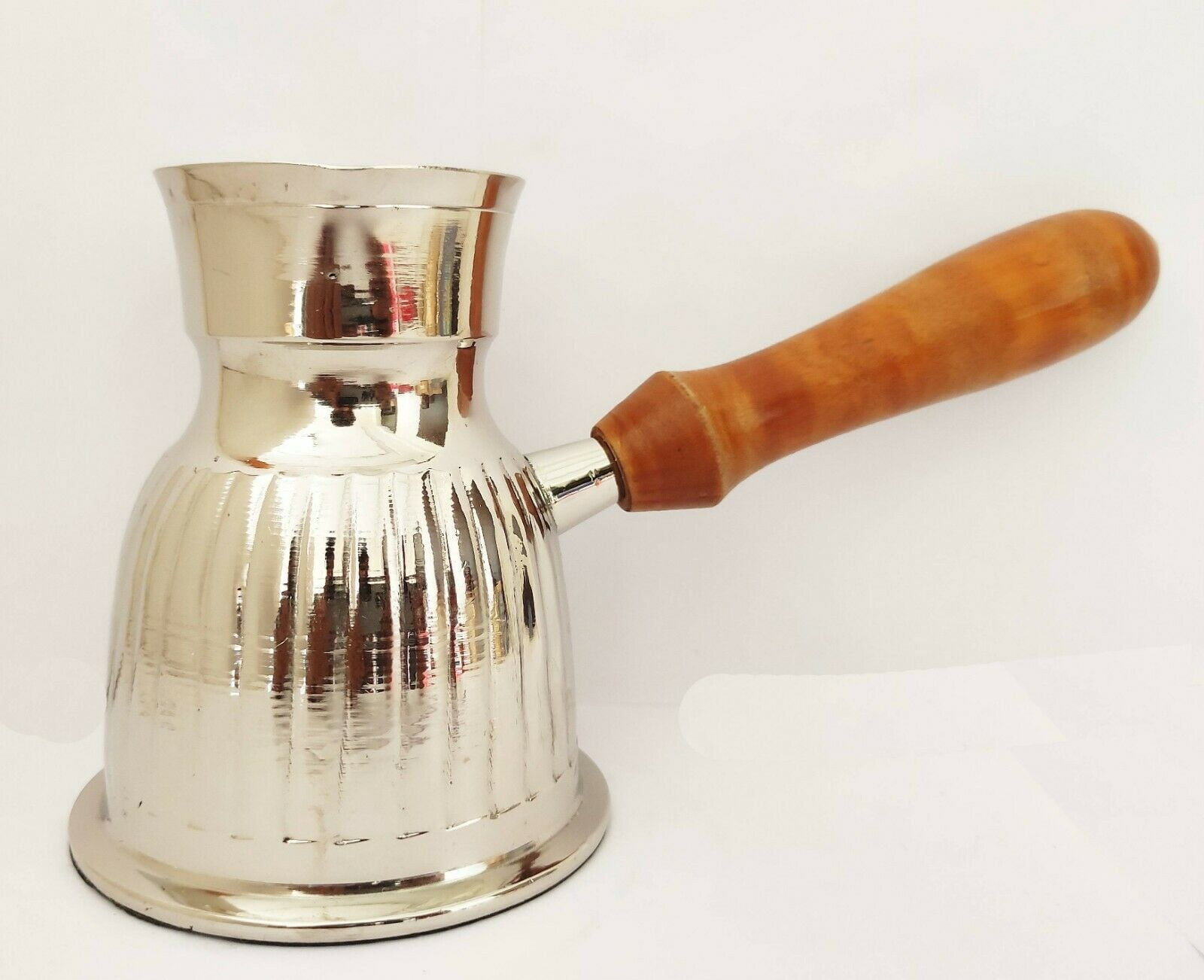 Sharvgun Silver Turkish Greek Arabic Coffee Pot Brass Metal Coffee Maker Cezve Ibrik Briki with