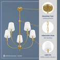thumbnail image 4 of Prominence Home Billet Brushed Gold 5-Light Chandelier with Fabric Shades, 4 of 14