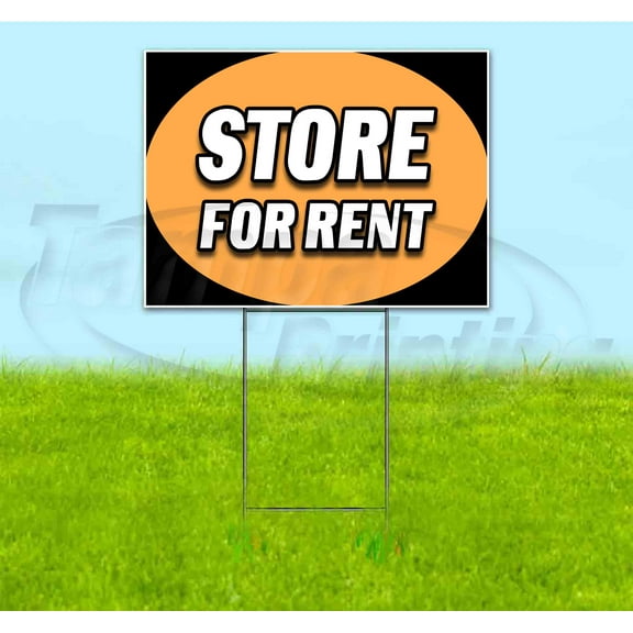 Store For Rent (18" x 24") Yard Sign, Includes Metal Step Stake