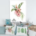 thumbnail image 3 of Designart 'Tropical Bouquet With Anthurium Lupine and Leaves On White II' Traditional Framed Art Print, 3 of 4