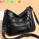 thumbnail image 2 of Bolso cruzado informal para mujer, bolsa de hombro de PU con cremallera múltiple, de gran capacidad, con asa superior Fivean unisex, 2 of 2