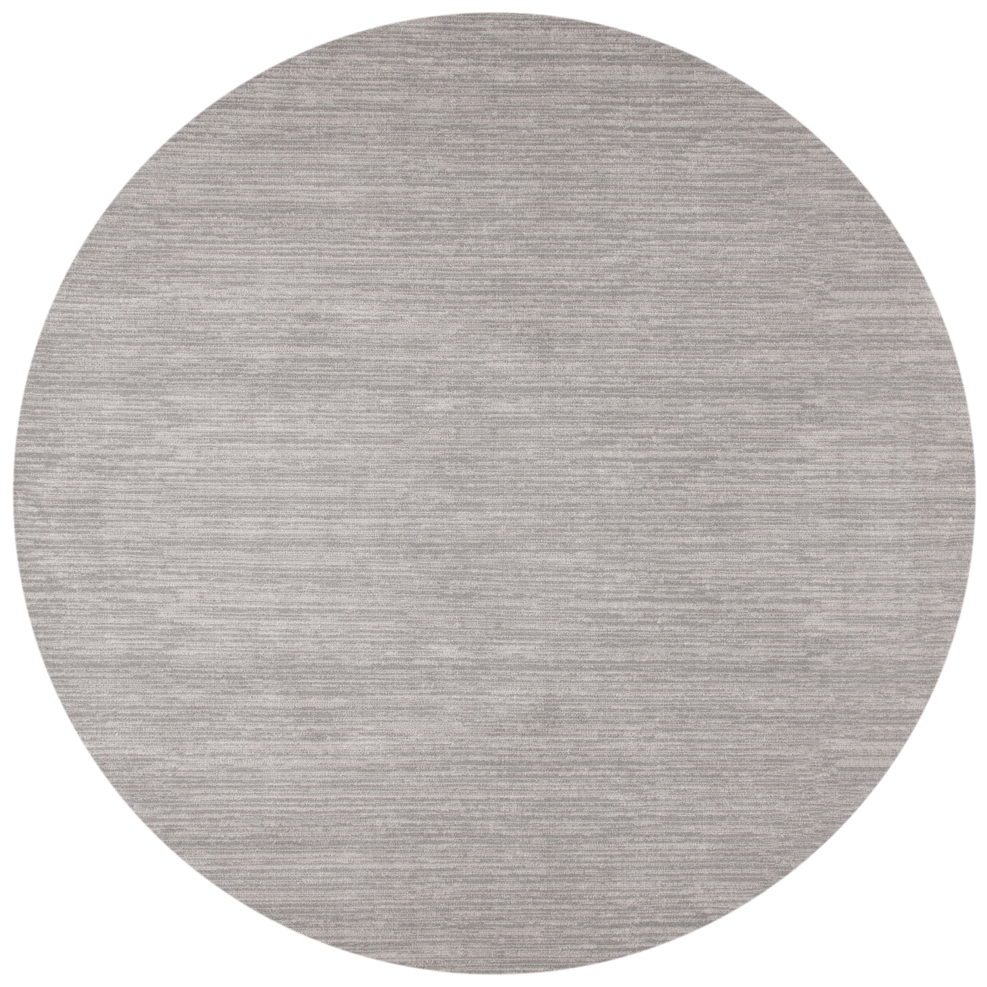 SAFAVIEH Vision Adrasteia Overdyed Solid Area Rug, Silver, 4' x 4' Round - Modern Design, Silver, Non-Shedding & Easy Cleaning, Ideal for Living Room, Bedroom, Dining Space
