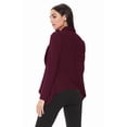 thumbnail image 3 of Women's Elegant Solid Stretch Open Front Long Sleeve Blazer Jacket, 3 of 5