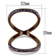 thumbnail image 2 of Womens Coffee Brown Ring Anillo Cafe Para Mujer Stainless Steel with Top Grade Crystal in Tanzanite Sarno, 2 of 4