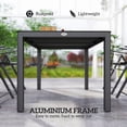 thumbnail image 4 of Grey Aluminium Outdoor Dining Table for 6 | 59" x 35" Glass Top | Patio & Garden Table, 4 of 7