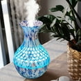 thumbnail image 6 of Mini Blue & White Porcelain Humidifier & Aromatherapy Diffuser with Colorful LED Lights, Quiet Ultrasonic Operation, USB-Powered, Portable for Home, Office, Travel - 100X100X153MM, 6 of 7