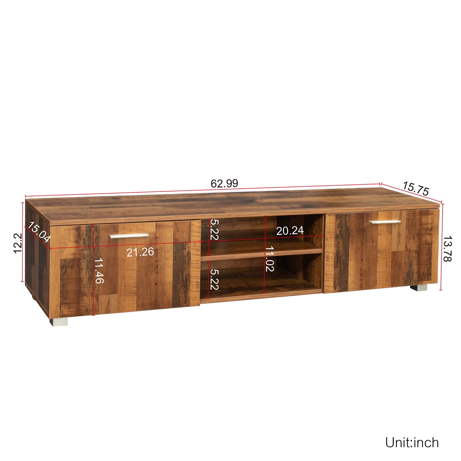 Kepooman Mid-Century TV Console for Living Room, Modern TV Stand for Bedroom, 67" Entertainment Center for TVs for Dining Room, Walnut-B Kepooman Mid-Century TV Console for Living Room, Modern TV Stand for Bedroom, 67" Entertainment Center for TVs for Dining Room, Walnut-B