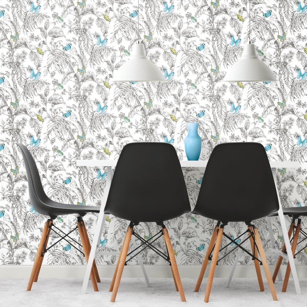 Butterfly Sketch Peel and Stick Wallpaper