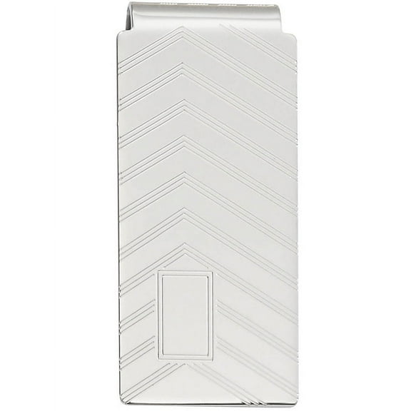 Primal Rhodium-plated Kelly Waters Angles Engraveable Hinged Money Clip