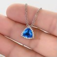 thumbnail image 3 of Gorgeous Blue Cubic Zirconia Women 925 Silver Necklace Pendant Party Jewelry, 3 of 7