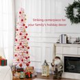 thumbnail image 4 of HOMCOM 7' Artificial Christmas Tree with Realistic Branches Pink, 4 of 9