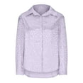 thumbnail image 4 of Summer Saving Wycnly Womens Blouses and Tops Dressy Lapel Lightweight Silky Satin Pullover Shirts 2024 Summer V-Neck Short Sleeve Leopard Print Casual Blouses Purple XL, 4 of 5