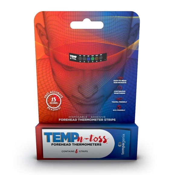 Tiras Termómetro de Frente Desechables TEMPN-TOSS Paquete de 6