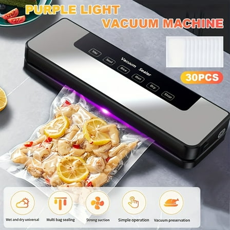 65 KPA Commercial Vacuum Sealer Machine Seal A Meal System with 30 Free Bags, Dry/Moist Modes, 6-In-1 Sealing Machine for Storage & Sous Vide, Automatic Sealing Machine