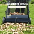 thumbnail image 4 of 26" Push Lawn Sweeper, 7 ft³ Mesh Collection Bag, Heavy-Duty Steel Frame & Rubber Wheels, 4 Spinning Brushes, 4 of 8