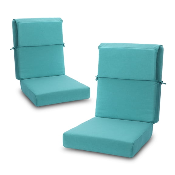 BPS 20" x 20" x 4" Outdoor Chair Cushions Set of 2 Blue High Back Patio Seat