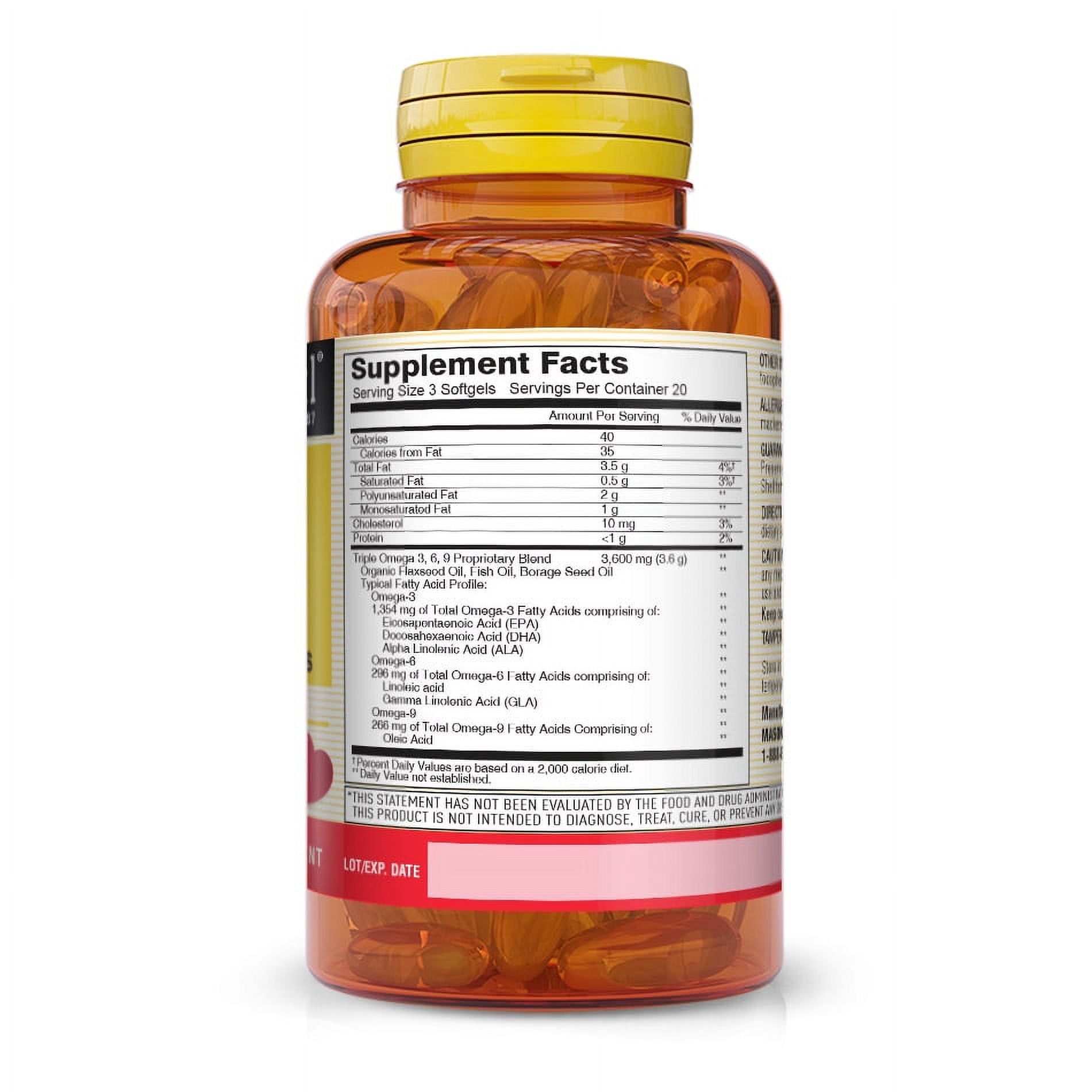 Omega 3-6-9 1200Mg - 60 softgels,(Mason Vitamins)