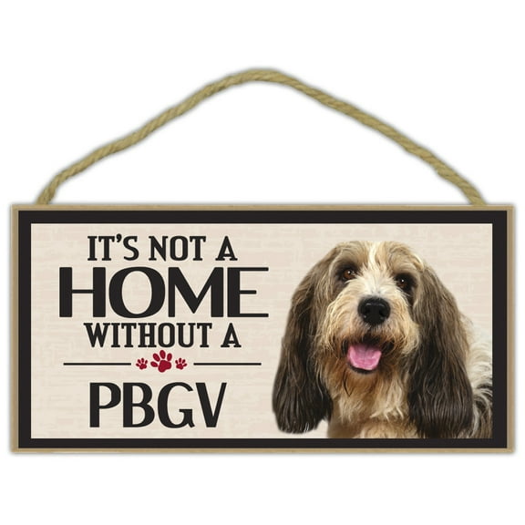 Wood Sign: It's Not A Home Without A PBGV (PETIT BASSET GRIFFON VENDEEN) | Dogs
