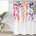 thumbnail image 4 of Shower Curtain, Summer Orange Pink Purple Flower Waterproof Shower Curtain Set with Hooks for Bathroom Showers,Stalls and Bathtubs,72x84In Watercolor Green Leaves, 4 of 9