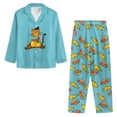 thumbnail image 3 of Kuiaobaty Cat Fish Print Pajama Set for Women Long Sleeve Womens Sleepwear Button Down NightWear Soft Pj Lounge Sets, 3XL, 3 of 7