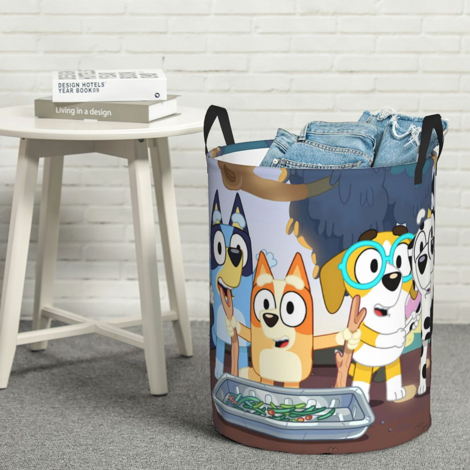 Johaoi Bluey Pattern Round Large Laundry Basket -Storage Basket - Toy Storage Basket, Perfect as Hamper, Kids Room Storage, and Toy Containment-