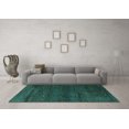 thumbnail image 3 of Ahgly Company Indoor Square Abstract Turquoise Blue Modern Area Rugs, 5' Square, 3 of 4